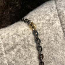 Black Purse Chain For Women's Handbag Chain Replacement Strap - 7mm Black & Gold Links