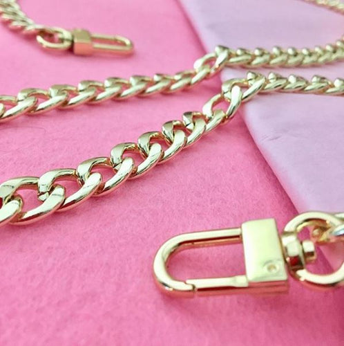 Purse Chain Large Gold Curb 10mm Width Strap EXTENDER for 