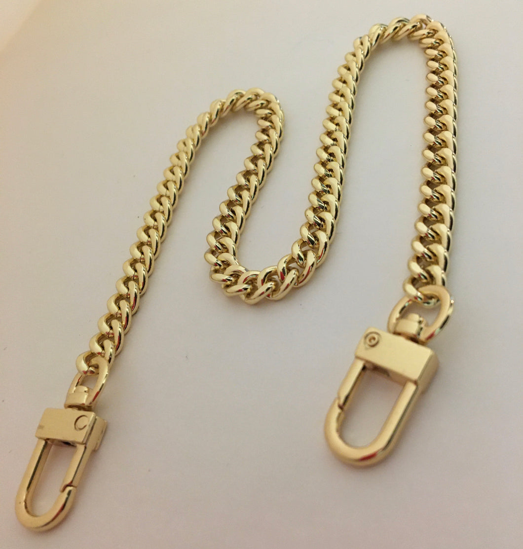 NEXT FASHION Oval Purse Chain Flat Gold Light Weight Crossbody Shoulder  Strap Polished - (8 / 20cm)